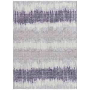 Homeroots 3' Artichoke Green And Ivory Striped Washable Area Rug - Perfect For Indoor And Outdoor Spaces! 9' X 12' Polyester 585152