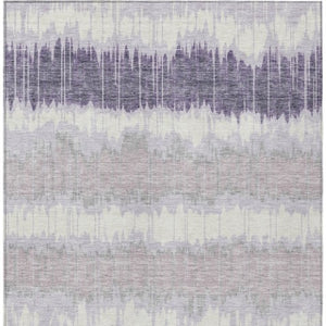 Homeroots 3' Artichoke Green And Ivory Striped Washable Area Rug - Perfect For Indoor And Outdoor Spaces! 9' X 12' Polyester 585152