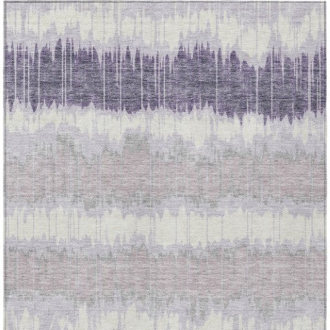 Homeroots 3' Artichoke Green And Ivory Striped Washable Area Rug - Perfect For Indoor And Outdoor Spaces! 9' X 12' Polyester 585152