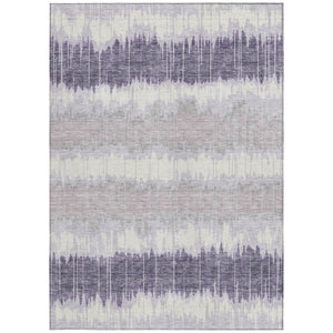 Homeroots 3' Artichoke Green And Ivory Striped Washable Area Rug - Perfect For Indoor And Outdoor Spaces! 10' X 14' Polyester 585153
