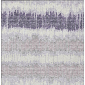 Homeroots 3' Artichoke Green And Ivory Striped Washable Area Rug - Perfect For Indoor And Outdoor Spaces! 10' X 14' Polyester 585153