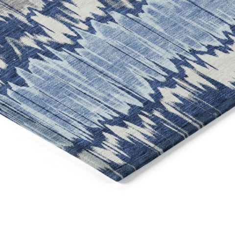 Homeroots 3' Artichoke Green And Ivory Striped Washable Area Rug - Perfect For Indoor And Outdoor Spaces! 3' X 5' Polyester 585154