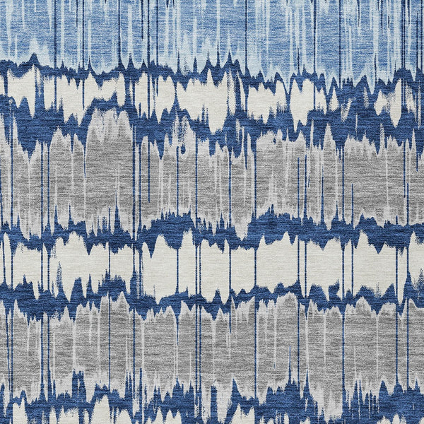 Homeroots 3' Artichoke Green And Ivory Striped Washable Area Rug - Perfect For Indoor And Outdoor Spaces! 3' X 5' Polyester 585154