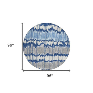 Homeroots 3' Artichoke Green And Ivory Striped Washable Area Rug - Perfect For Indoor And Outdoor Spaces! 8' Round Polyester 585156