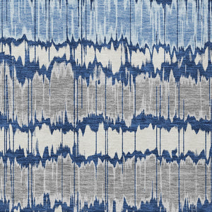 Homeroots 3' Artichoke Green And Ivory Striped Washable Area Rug - Perfect For Indoor And Outdoor Spaces! 8' X 10' Polyester 585157