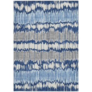 Homeroots 3' Artichoke Green And Ivory Striped Washable Area Rug - Perfect For Indoor And Outdoor Spaces! 9' X 12' Polyester 585158