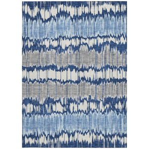 Homeroots 3' Artichoke Green And Ivory Striped Washable Area Rug - Perfect For Indoor And Outdoor Spaces! 10' X 14' Polyester 585159