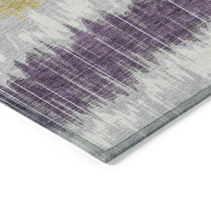 Homeroots 3' Artichoke Green And Ivory Striped Washable Area Rug - Perfect For Indoor And Outdoor Spaces! 3' X 5' Polyester 585160