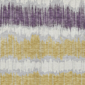 Homeroots 3' Artichoke Green And Ivory Striped Washable Area Rug - Perfect For Indoor And Outdoor Spaces! 3' X 5' Polyester 585160