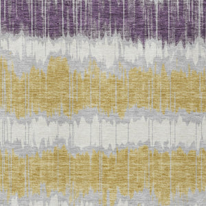 Homeroots 3' Artichoke Green And Ivory Striped Washable Area Rug - Perfect For Indoor And Outdoor Spaces! 10' X 14' Polyester 585165