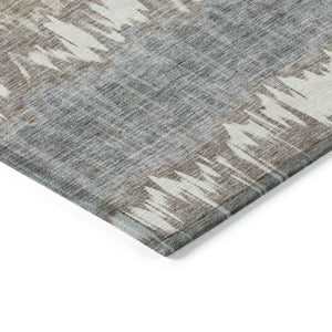 Homeroots 3' Artichoke Green And Ivory Striped Washable Area Rug - Perfect For Indoor And Outdoor Spaces! 3' X 5' Polyester 585172