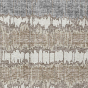 Homeroots 3' Artichoke Green And Ivory Striped Washable Area Rug - Perfect For Indoor And Outdoor Spaces! 10' X 14' Polyester 585177