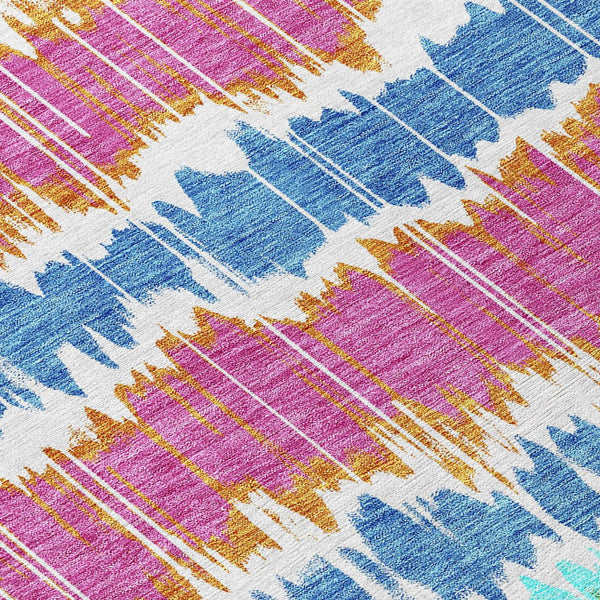 Homeroots 3' Artichoke Green And Ivory Striped Washable Area Rug - Perfect For Indoor And Outdoor Spaces! 3' X 5' Polyester 585178