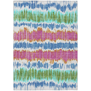 HomeRoots 5' Coastal Charm Washable Striped Area Rug – Durable, Stylish, Stain-Resistant for Indoor & Outdoor Use 10' X 14' 585183