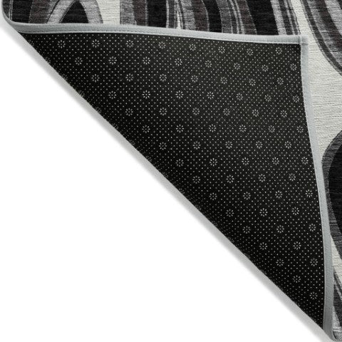 Homeroots 3' Artichoke Green And Ivory Abstract Washable Area Rug For Indoor And Outdoor Spaces, Durable Design 8' Round Polyester 585192