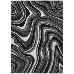 Homeroots 3' Artichoke Green And Ivory Abstract Washable Area Rug For Indoor And Outdoor Spaces, Durable Design 9' X 12' Polyester 585194