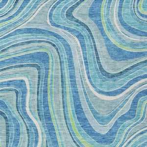 Homeroots 3' Artichoke Green And Ivory Abstract Washable Area Rug For Indoor And Outdoor Spaces, Durable Design 8' X 10' Polyester 585205