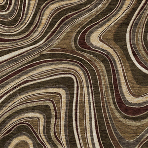 Homeroots 3' Artichoke Green And Ivory Abstract Washable Area Rug For Indoor And Outdoor Spaces, Durable Design 8' X 10' Polyester 585211