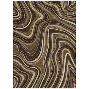 Homeroots 3' Artichoke Green And Ivory Abstract Washable Area Rug For Indoor And Outdoor Spaces, Durable Design 9' X 12' Polyester 585212
