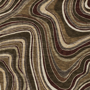 Homeroots 3' Artichoke Green And Ivory Abstract Washable Area Rug For Indoor And Outdoor Spaces, Durable Design 10' X 14' Polyester 585213