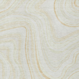 Homeroots 3' Artichoke Green And Ivory Abstract Washable Area Rug For Indoor And Outdoor Spaces, Durable Design 3' X 5' Polyester 585220