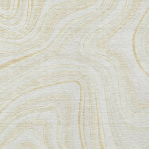 Homeroots 3' Artichoke Green And Ivory Abstract Washable Area Rug For Indoor And Outdoor Spaces, Durable Design 5' X 8' Polyester 585221