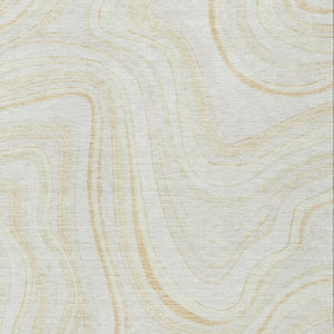 Homeroots 3' Artichoke Green And Ivory Abstract Washable Area Rug For Indoor And Outdoor Spaces, Durable Design 8' X 10' Polyester 585223