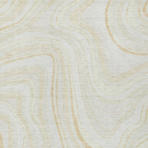 Homeroots 3' Artichoke Green And Ivory Abstract Washable Area Rug For Indoor And Outdoor Spaces, Durable Design 9' X 12' Polyester 585224