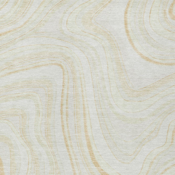 Homeroots 3' Artichoke Green And Ivory Abstract Washable Area Rug For Indoor And Outdoor Spaces, Durable Design 9' X 12' Polyester 585224