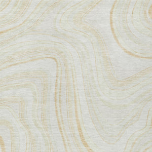 Homeroots 3' Artichoke Green And Ivory Abstract Washable Area Rug For Indoor And Outdoor Spaces, Durable Design 10' X 14' Polyester 585225