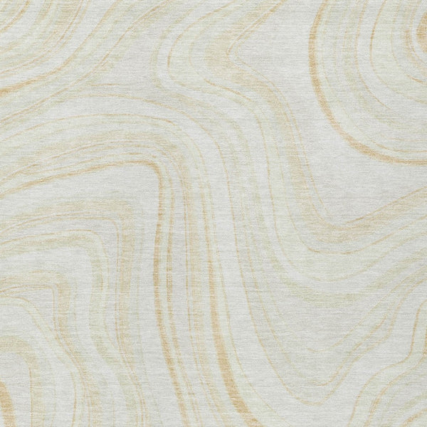 Homeroots 3' Artichoke Green And Ivory Abstract Washable Area Rug For Indoor And Outdoor Spaces, Durable Design 10' X 14' Polyester 585225