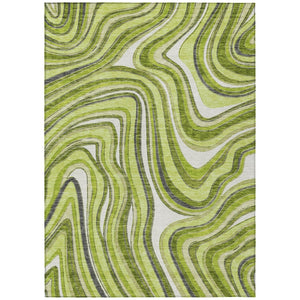 HomeRoots 5' Bold Lime Green and Charcoal Abstract Area Rug - Stylish, Washable, Durable for Indoor and Outdoor Use 8' X 10' 585229