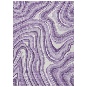 HomeRoots 9' Stylish Lavender Purple and Ivory Abstract Area Rug for Indoor and Outdoor Spaces, Washable 9' X 12' 585236