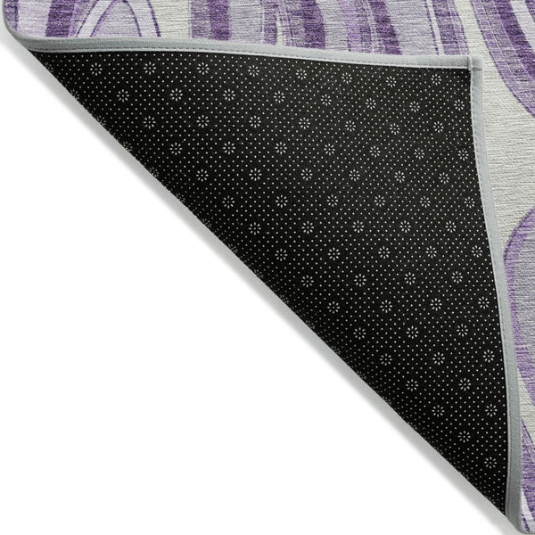 HomeRoots 5' Stylish Lavender Purple and Ivory Abstract Area Rug for Indoor and Outdoor Use, Washable Design 10' X 14' 585237