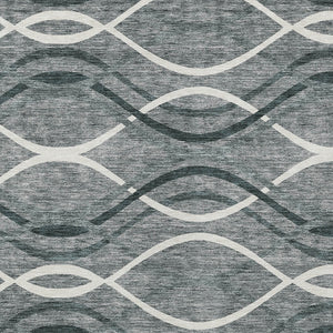 Homeroots 3' Black Gray Ivory Abstract Indoor Outdoor Area Rug - Stylish, Washable, And Durable For Any Space 3' X 5' Polyester 585256