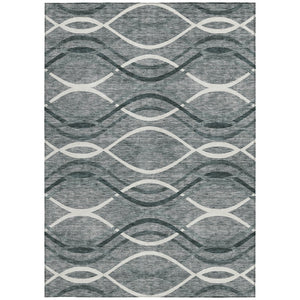 Homeroots 3' Black Gray Ivory Abstract Indoor Outdoor Area Rug - Stylish, Washable, And Durable For Any Space 9' X 12' Polyester 585260