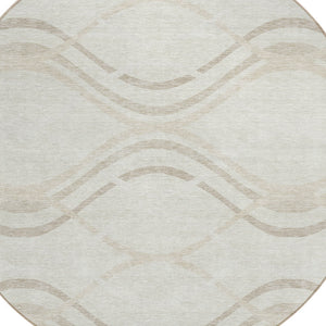Homeroots 3' Black Gray Ivory Abstract Indoor Outdoor Area Rug - Stylish, Washable, And Durable For Any Space 8' Round Polyester 585264