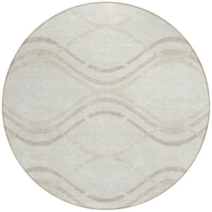 Homeroots 3' Black Gray Ivory Abstract Indoor Outdoor Area Rug - Stylish, Washable, And Durable For Any Space 8' Round Polyester 585264