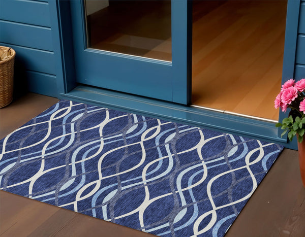 Homeroots 3' Black Gray Ivory Abstract Indoor Outdoor Area Rug - Stylish, Washable, And Durable For Any Space 3' X 5' Polyester 585268