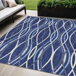 Homeroots 3' Black Gray Ivory Abstract Indoor Outdoor Area Rug - Stylish, Washable, And Durable For Any Space 5' X 8' Polyester 585269