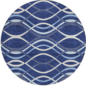 Homeroots 3' Black Gray Ivory Abstract Indoor Outdoor Area Rug - Stylish, Washable, And Durable For Any Space 8' Round Polyester 585270