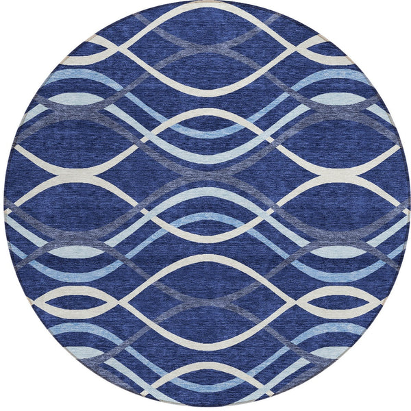 Homeroots 3' Black Gray Ivory Abstract Indoor Outdoor Area Rug - Stylish, Washable, And Durable For Any Space 8' Round Polyester 585270