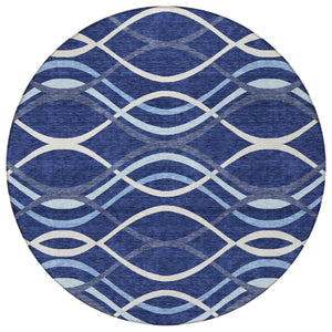 Homeroots 3' Black Gray Ivory Abstract Indoor Outdoor Area Rug - Stylish, Washable, And Durable For Any Space 8' Round Polyester 585270