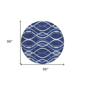 Homeroots 3' Black Gray Ivory Abstract Indoor Outdoor Area Rug - Stylish, Washable, And Durable For Any Space 8' Round Polyester 585270