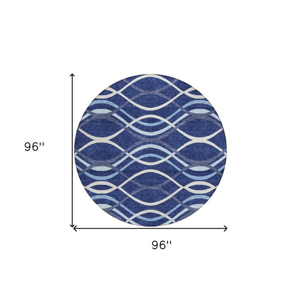 Homeroots 3' Black Gray Ivory Abstract Indoor Outdoor Area Rug - Stylish, Washable, And Durable For Any Space 8' Round Polyester 585270