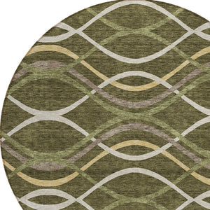 Homeroots 3' Black Gray Ivory Abstract Indoor Outdoor Area Rug - Stylish, Washable, And Durable For Any Space 8' Round Polyester 585276