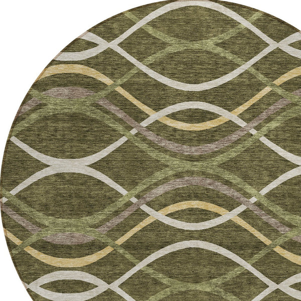 Homeroots 3' Black Gray Ivory Abstract Indoor Outdoor Area Rug - Stylish, Washable, And Durable For Any Space 8' Round Polyester 585276