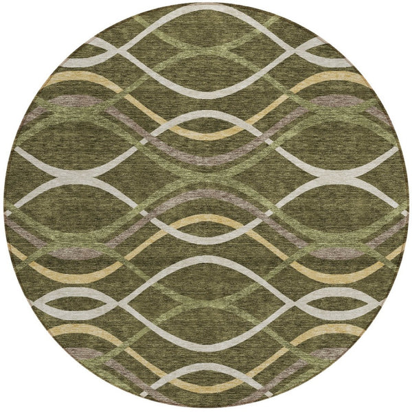 Homeroots 3' Black Gray Ivory Abstract Indoor Outdoor Area Rug - Stylish, Washable, And Durable For Any Space 8' Round Polyester 585276