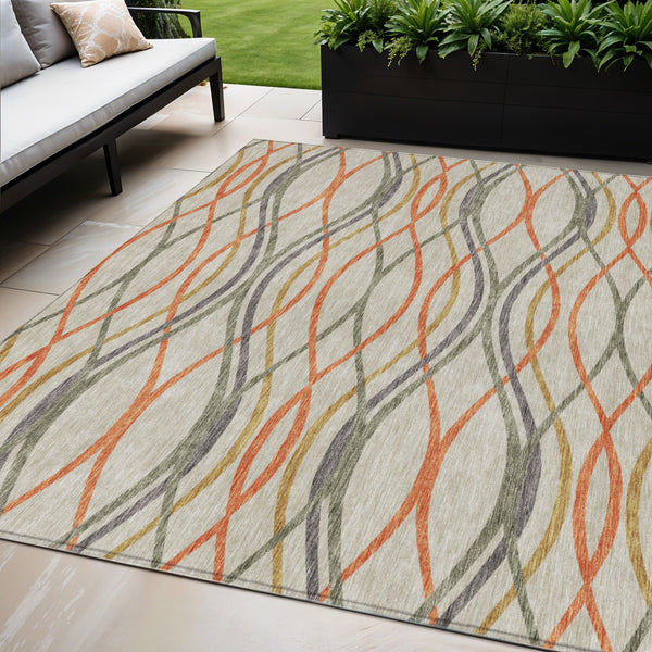 Homeroots 3' Black Gray Ivory Abstract Indoor Outdoor Area Rug - Stylish, Washable, And Durable For Any Space 5' X 8' Polyester 585281