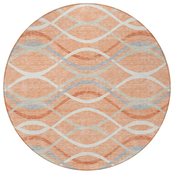 Homeroots 3' Black Gray Ivory Abstract Indoor Outdoor Area Rug - Stylish, Washable, And Durable For Any Space 8' Round Polyester 585288